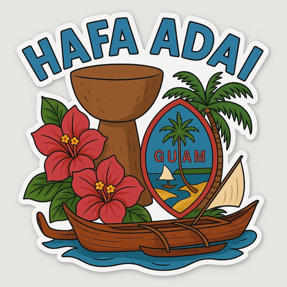 Hafa Adai Chamorro Cultural Waterproof Sticker